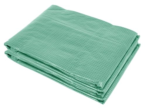 Outsunny Bâche de Rechange Serre Tunnel 18 m² PE Anti-UV 6x3x2m Vert | Imperméable, 12 Fenêtres, Porte Enroulable Zippée