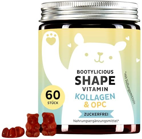 Kollagen & OPC Hochdosiert Gummibärchen – VERISOL® Kollagenpeptide 2500 mg mit Traubenkernextrakt-OPC, Vitamin C & E – 60 Stück – Zuckerfrei – Bears with Benefits