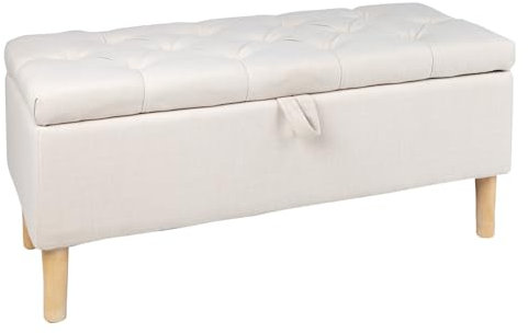 Riess Ambiente Chesterfield Truhenbank Castle 100cm beige Sitzbank Landhausstil mit Stauraum Bank Truhe Flurbank Bettbank