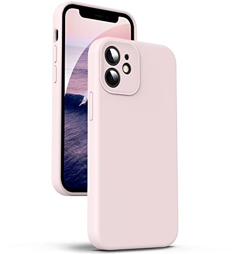 Supdeal Custodia in Silicone Liquido per iPhone 12, [Protezione Fotocamera] [Cover in Microfibra] [Protezione a 4 Strati], Case Ultrasottile e con Presa Comoda, 6,1 Pollice, Rosa
