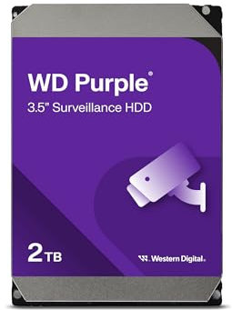 WD Purple interne Festplatte 2 TB (3,5 Zoll, Festplatte für Überwachungssysteme, 180 TB/Jahr Workload, SATA 6 Gbit/s, für Dauerbetrieb) purple (Generalüberholt)