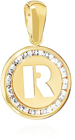 NKlaus Kettenanhänger Buchstabe R 333 Gelb gold 8 Karat 9mm Talisman Amulett Anhänger 14495
