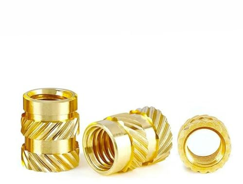 M2 M2,5 M3 M4 M5 M6 Wärmegewindeeinsatz Messingmutter Gerändelt Heißschmelzguss Einspritzung Eingebettete Einsatzmutter des 3D-Druckers-M4x5x5 50 Stück-Doppelt-Köper-Rändelung