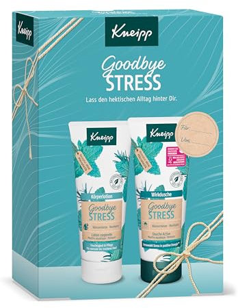 Kneipp Geschenkset Goodbye Stress - Enthält 1x Wirkdusche & 1x Bodylotion - Goodbye Stress: Erfrischender Duft mit natürlichem ätherischen Rosmarinöl und Wasserminzextrakt - 2 x 200ml
