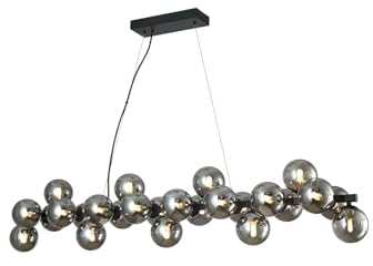 Lucande Pendelleuchte Naelen (Modern) in Schwarz aus Metall (25 flammig, G9) - Glas Hängelampe Esstischlampe Hängeleuchte Wohnzimmerleuchte