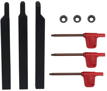 ASZLBYM 3/8” 1/2 SRACR SRACL SRDCN1010/1212 H06 Lathe Turning Holders Lathe Turning & Profiling Tool Holder with RCMT0602 Round Carbide Milling Inserts (3pcs 1/2” Holders with Gray Inserts)