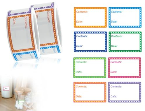 Lhbwhiz 400-pack frysetiketter, matdatumetiketter, självhäftande etiketter, frysetiketter, självhäftande etiketter, självhäftande klistermärken, tomma etiketter sylt (25 x 40 mm)
