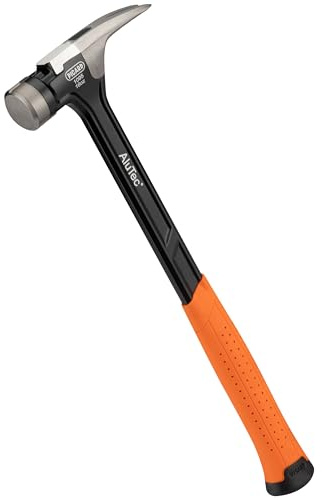 PICARD Framing-Hammer AluTec Nr. 1095 glatt | Aluminium und geschmiedeter Stahl | Ergonomischer 2 Komponenten-Griff | 780g | 405mm Länge | 140mm Breite | Profiwerkzeug für Dachdecker