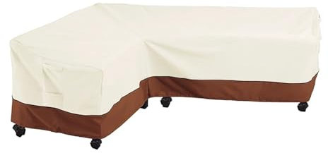 Abdeckung für Gartenmöbel Outdoor L Form Ecke Sofa Abdeckung Wasserdichte Möbel Abdeckung V Form Sofa Schützende Staub Abdeckungen(250x250x100cm)