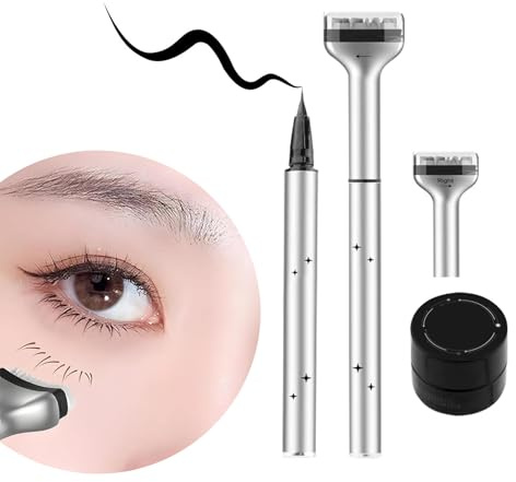 2-in-1 Eyeliner Wasserfest, 2024 Neuestes Lower Lash Stamp und Eyeliner Stift, Schnell Trocknender Wischfester, Langanhaltend, Vergrößert die Augen, Einfach zu Verwenden (Schwarz)