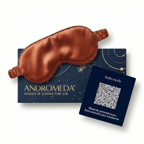 Andromeda Schlafmaske aus 100 % Bio-Seide | Schlafmaske mit Verdunkelung zum Schutz der Augen vor Licht | Verbessert die Schlafqualität | Geschenk für Damen und Herren | Terracotta