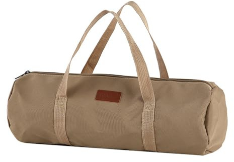 Hosoncovy Camping Heavy Duty Tent Pegs Storage Bag (Brown) | Portable Ground Nails Organizer Carrying Case for Outdoor Camping Accessories