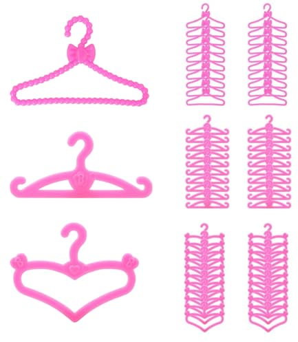 IKOPFLN Accessori Appendiabiti Per Bambole Bambole Appendini In Plastica Mini Appendiabiti Per Bambole Utilizzato Per Appendere Vestiti Per Bambole Per Bambine, 60 pezzo