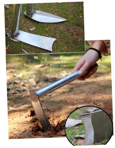 BESPORTBLE 2piezas Azadas De Jardín Pequeñas Herramientas Agrícolas para Deshierbe y Plantar Accesorios De Jardín De Acero Plateado para Jardinería y