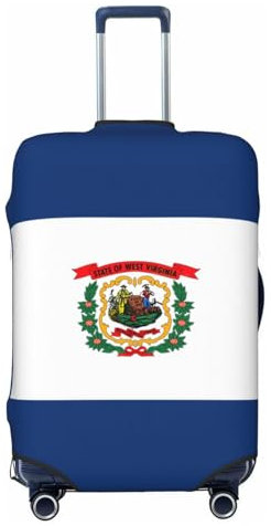 axzttupy West Virginia State Flag Stampato Grande Copertura per Valigia Si adatta a quasi tutti i Bagagli, Copertura Personalizzata per Bagaglio, Nero, M, Nero, M