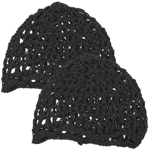 HAMPPLIES Red De Ganchillo Cabello Para Mujer 2 Unidades Talla Única Elastica Negra Para Dormir y Cocinar Protección Del Peinado Accesorio Para Cuidado Del Cabello