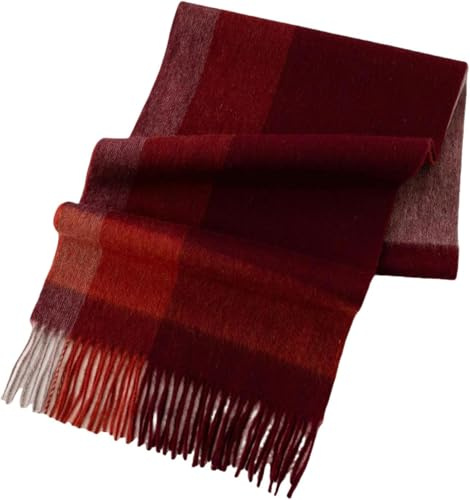 Schal Damen Schal Kaschmir Schal, Karierter Schal, Herbst Winter Warm Bunt Kariert Kaschmir Schal, Red-b, 30 * 180cm