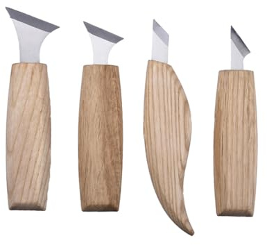 Mobestech Kit Profesional de Formones para Tallar Madera con Cabezal de Aleación de -vanadio Mango de Madera Pulida Ergonómico Herramientas Duraderas para Carpintería y Bricolaje para