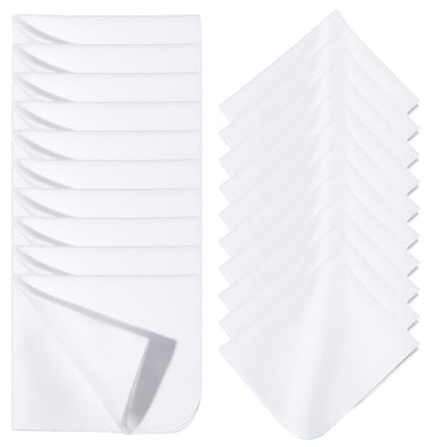 GORGECRAFT 20pcs Chamois Serviette de Lavage de Voiture en Daim Chiffon de Nettoyage de Lunettes en Fibre Blanc Absorbant Séchage Rapide Chiffon de Lavage Lisser Les Rebords de Casseroles la Poterie