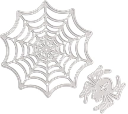 UKCOCO Selbstgemacht Halloween Spinnennetz Stanzformen aus Kohlenstoffstahl Metall Stanzschablone für Scrapbooking Prägeschablone für Bastelarbeiten und Fotoalben Silberfarben