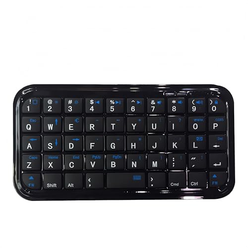 PUSOKEI Mini Tastiera Bluetooth, Tastiera QWERTY a 49 Tasti, Portatile Wireless Ultrasottile Ricaricabile, Doppia modalità Cablata/wireless per Telefono, Tablet, Laptop (Nero retroilluminato)