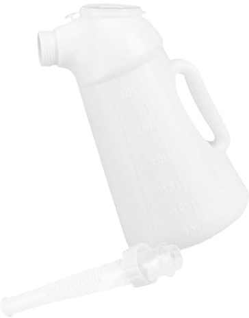 Hohopeti Engine Oil Dispenser Bottle 2L with Long Spout for Automotive and Household Machinery Manual Control Fueling Speed Sturdy Plastic Container for Outdoor Use