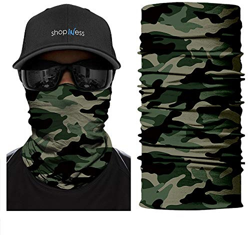 ShopINess Scaldacollo Multifunzione Unisex Stile Mimetico (Mimetico Verde)