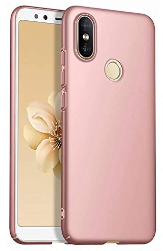 NiaCoCo Compatible con Funda Xiaomi Mi A2/Xiaomi 6X Silicona para PC A Prueba de choques Ultra Delgado Anti-rasguños Estuche Protector para Xiaomi Mi A2/Xiaomi 6X-Oro Rosa