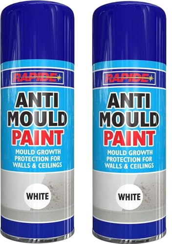 SDMAX 400ml Anti Mould Spray Paint, Condensation Paint, Reduces Wet Walls Ceilings, Tough Matt White Used for Protections of Wall, No Cfcs (Pack of 2)