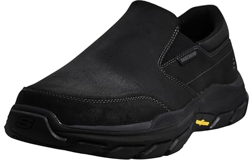 Skechers Respected - Calum Hombre Scarpe da ginnastica, Black Leather W Synthetic, 43 EU