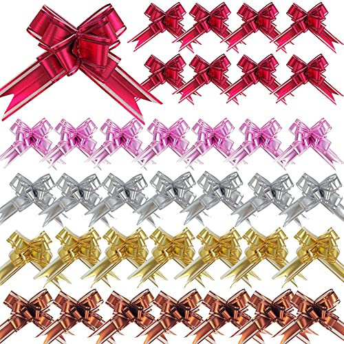 DOULEIN Geschenkschleifen, 50 Organza-Geschenkschleifen, können für Geschenkverpackungen, Hochzeitsautodekoration, Party-Geschenkboxen verwendet Werden