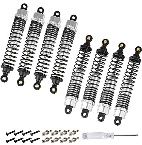 Newzoll 8Pcs White RC Shock Absorbers Oil Aluminum Alloy Shock Spring Absorber Dampers Set Upgrade Parts for 1/10 RC Car HSP 94111 94188