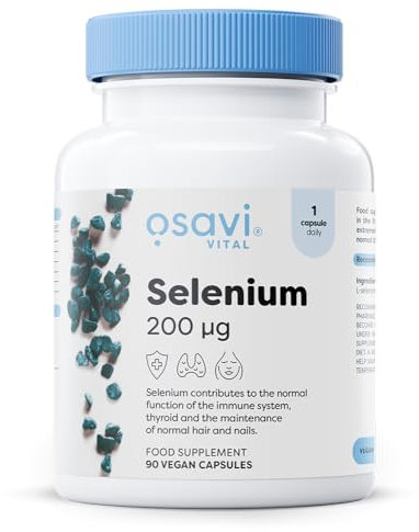 Osavi Selenium 200 μg – 90 Vegan Capsules | Highly Absorbable L–Selenomethionine | Supports Immune System, Thyroid Function & Normal Hair & Nails | Protects Cells from Oxidative Stress