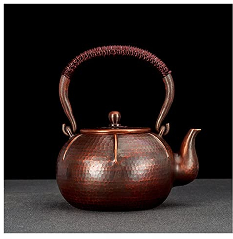 Teiera, bollitore for tè in rame non rivestito teiera for acqua bollente in rame rosso for teiera elettrica in ceramica teiera regalo di fascia alta set da tè 1.3 l teiera teiera ( Color : Onecolor )