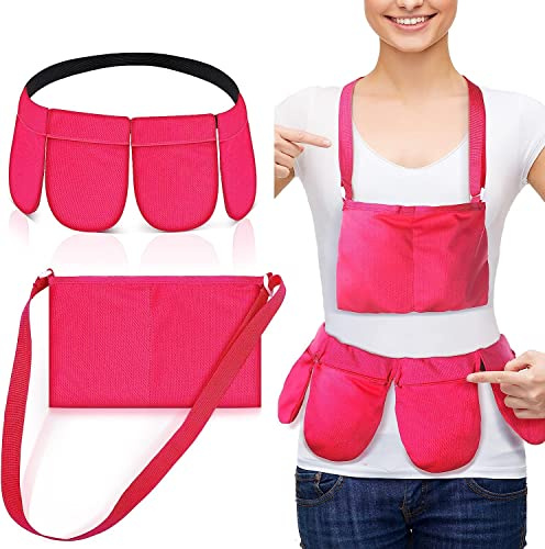 2er Pack Mastektomie-Drainagehalter - 4 Drainagebeutel mit Duschbeutel, verstellbar & praktisch, für Mastektomie-Erholung, Brustvergrößerung & -verkleinerung nach der Operation, Drainagehalter,C