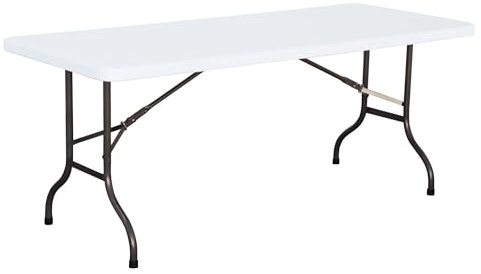 Giordanoshop Tavolo Rettangolare Fisso da Catering 183x76x74 cm in Polietilene Vorghini Bianco
