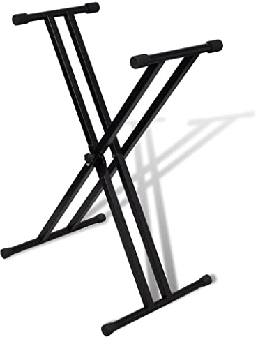 INLIFE Verstellbare Doppelversteifter Keyboardständer X-Rahmen,3.87kg,70030