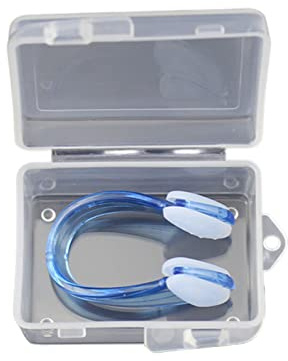 Walbest Tappi per naso da nuoto, clip per naso con gel di silice impermeabile, protezione per adulti e bambini (dai 7 anni in su), blu