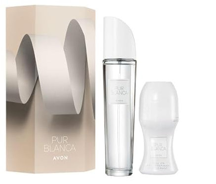 Avon Parfum-Set Pur Blanca im GESCHENKKARTON Eau de Toilette Spray & Deoroller blumig/frisch