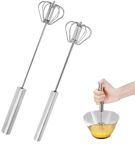 Belvanr Frusta Rotante Semiautomatica 2 Pezzi Frullatore per Uova Semi-automatico Frusta da Cucina per Frustare, Battere e Mescolare, Utensili da Cucina, Lavabile in Lavastoviglie