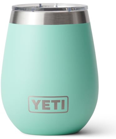 YETI Rambler 10 oz (295 ml) Insulated Wine Tumbler, Seafoam | Stainless Steel Tumbler with MagSlider Lid (Not Leakproof), Keeps Wine Chilled on the Go