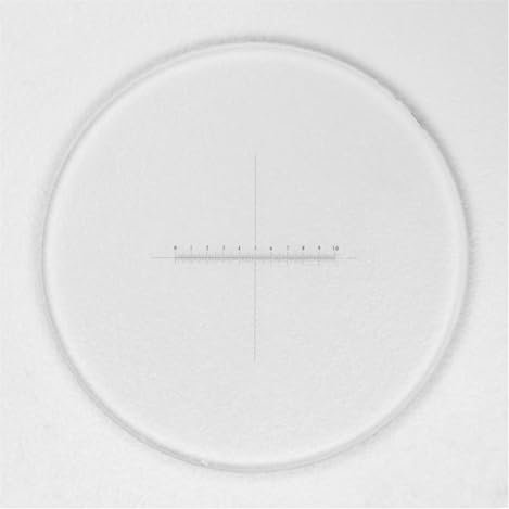 Mikroskop DIV 0,1 mm Mikroskop Okular Mikrometer Fadenkreuzkalibrierung X = 10 mm Lineal Okularmikrometer(Diameter 25 mm)