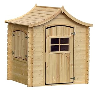 Timbela Lekstuga i trä för barn MED GOLV - Utomhuslekstuga för barn - B112xL146xH152 cm/1,1m2 Trädgårdslekstuga - Trädgård Sommarhus för barn M550