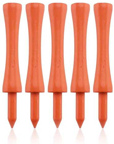 ECADDIE Golf-Tees aus Bambus, 70 mm, Orange, 100 Stück