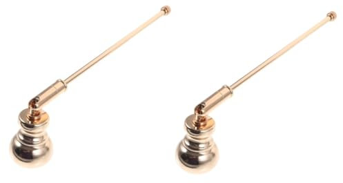MAGICLULU 2 Stück Kerzenlöscher Groß Feuerlöscher Kerzenstopper Kerzenzubehör Kerze Löschte Flamme Werkzeug Kerzendochtabdeckung Flammenlöscher Kleine Kerzenlöschkappen Golden Eisen