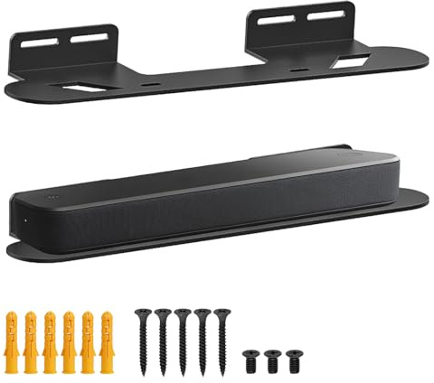 xyuayamz Support Barre Son, Universal Support Mural Enceinte, Supports Haut Parleur, Pied de Fixation Murale Bras de Enceinte Sono, Charge Maximale de 15 kg, Noir