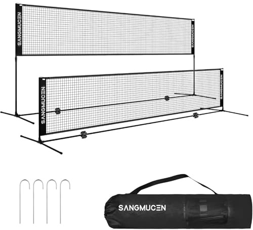 Gr8 Home Badminton Net Set Outdoor Height Adjustable Post Frame Stand Portable Garden Backyard with Carry Bag for Pickleball Tennis Badminton Volleyball (Black, 4m)