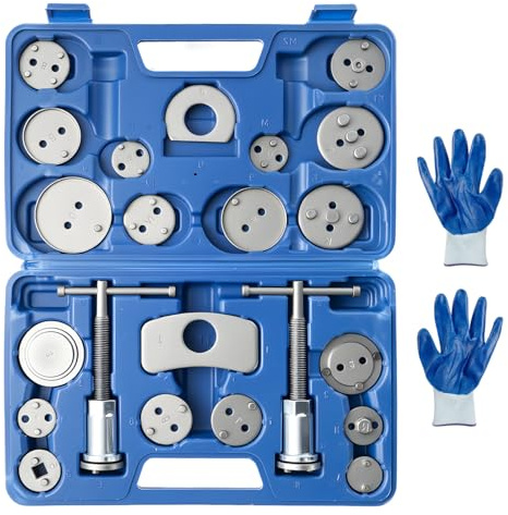 BREEZENEST 22Pcs Brake Caliper Rewind Tool Kit Universal Disc Brake Piston Wind Back Tool Set for Cars Trucks & SUVs Heavy-Duty Caliper Compression Tool for Front & Rear Brake Pad Replacement