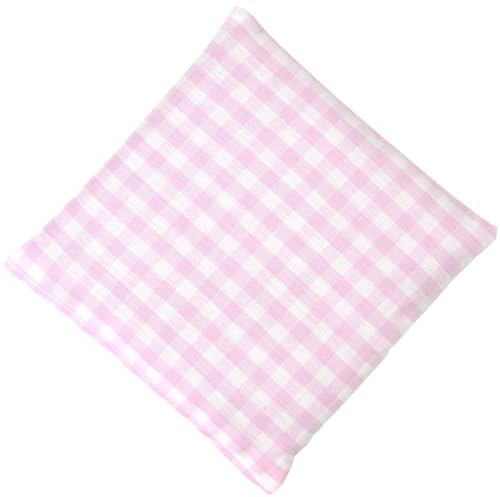 Bio-Dinkelkissen 12x12cm - Bio Füllung & Bio Stoff rosa-weiß - Wärmekissen & Kältekissen Körnerkissen