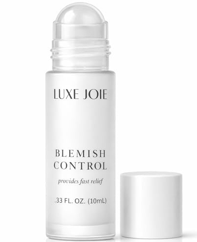 LuxeJoie Quick Clear Blemish Control Acne Spot Treatment – Salicylic Acid & Witch Hazel – Rollerball Drying Solution for Face, Back & Chest